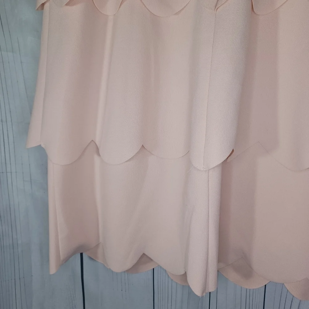 Vince Camuto Elegant Pink Scalloped short sleeve Dress - Picture 11 of 12